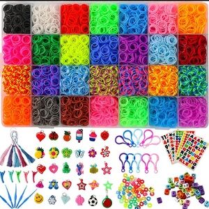 Colorful Loom Bands Kit with Charms and Accessories DIY Creative Rubber Bracelet